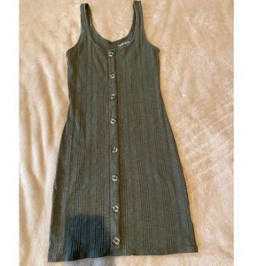 olive green button up dress